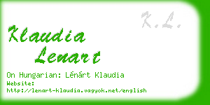 klaudia lenart business card