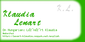 klaudia lenart business card